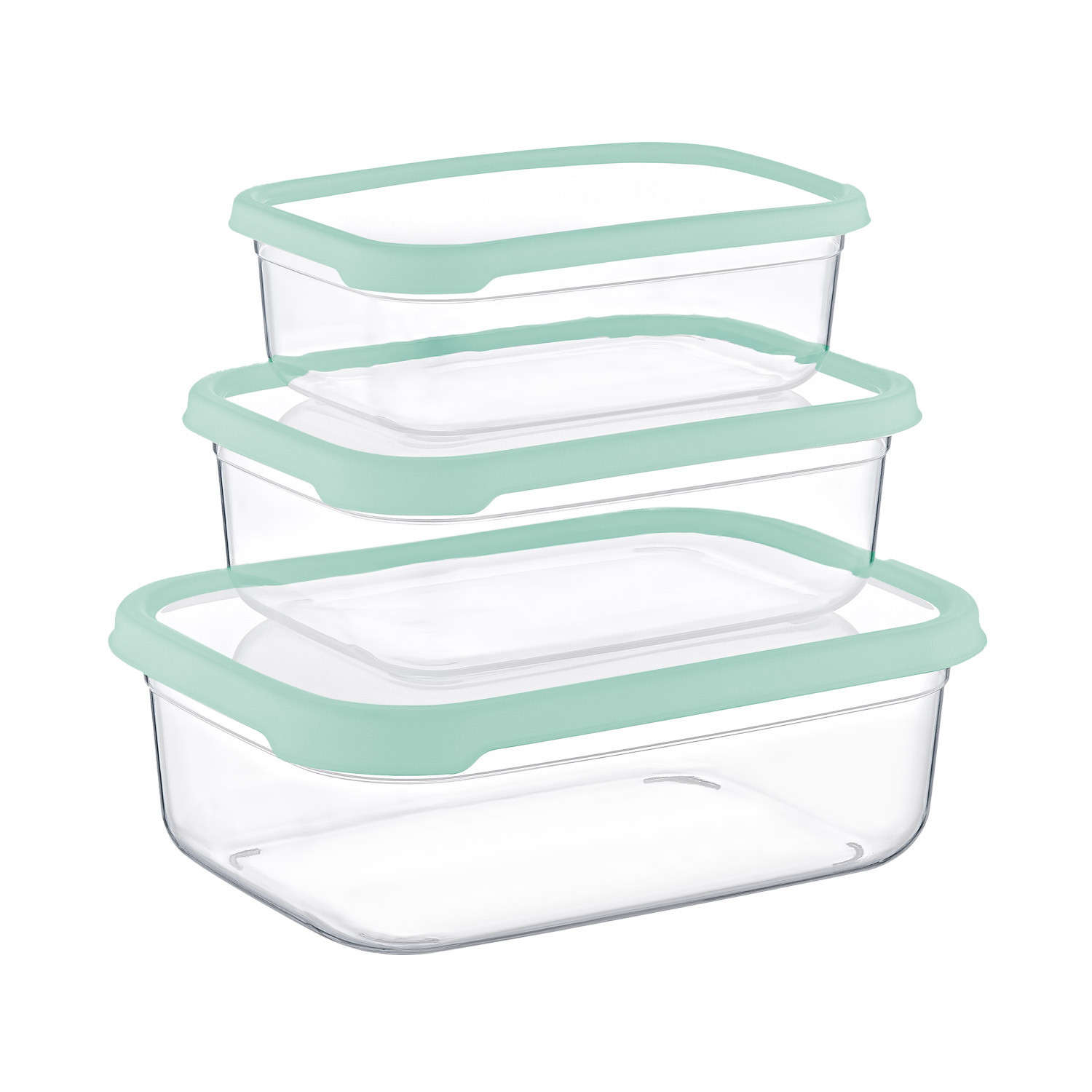 Set 3 Recipientes Herméticos para Alimentos, de forma Rectangular 7house Accesorios de Cocina 1